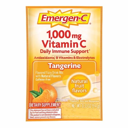Emergen-C Daily Immune Support Oral Supplement Tangerine Flavor Powder 0.30 oz. Individual Packet, 30PK 07631430202